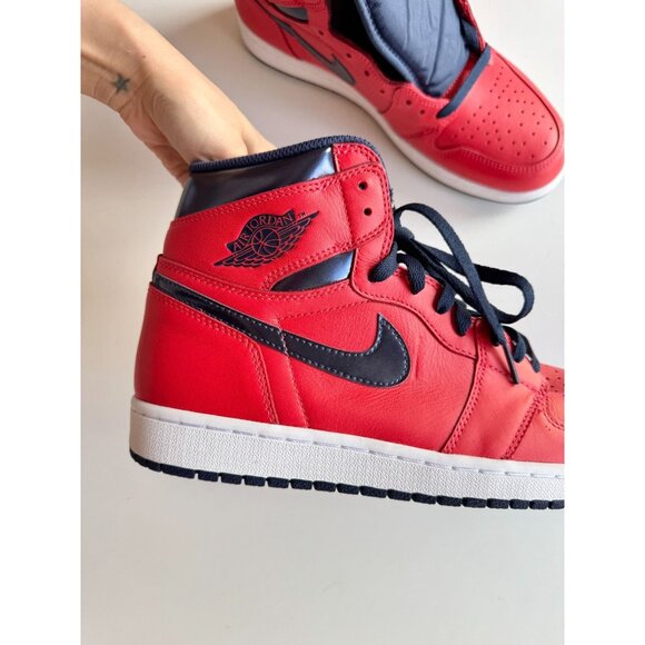 NIB 2015 NIKE Air Jordan 1 Retro High OG David Letterman Red Sneakers, Size 10.5 - Picture 3 of 16